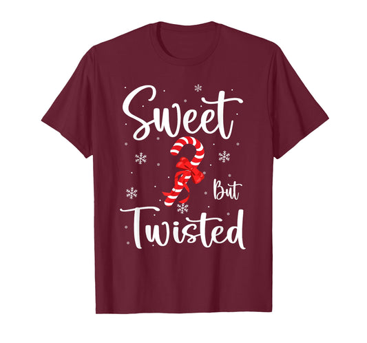 Sweet But Twisted Funny Christmas Candy Cane Xmas T-Shirt