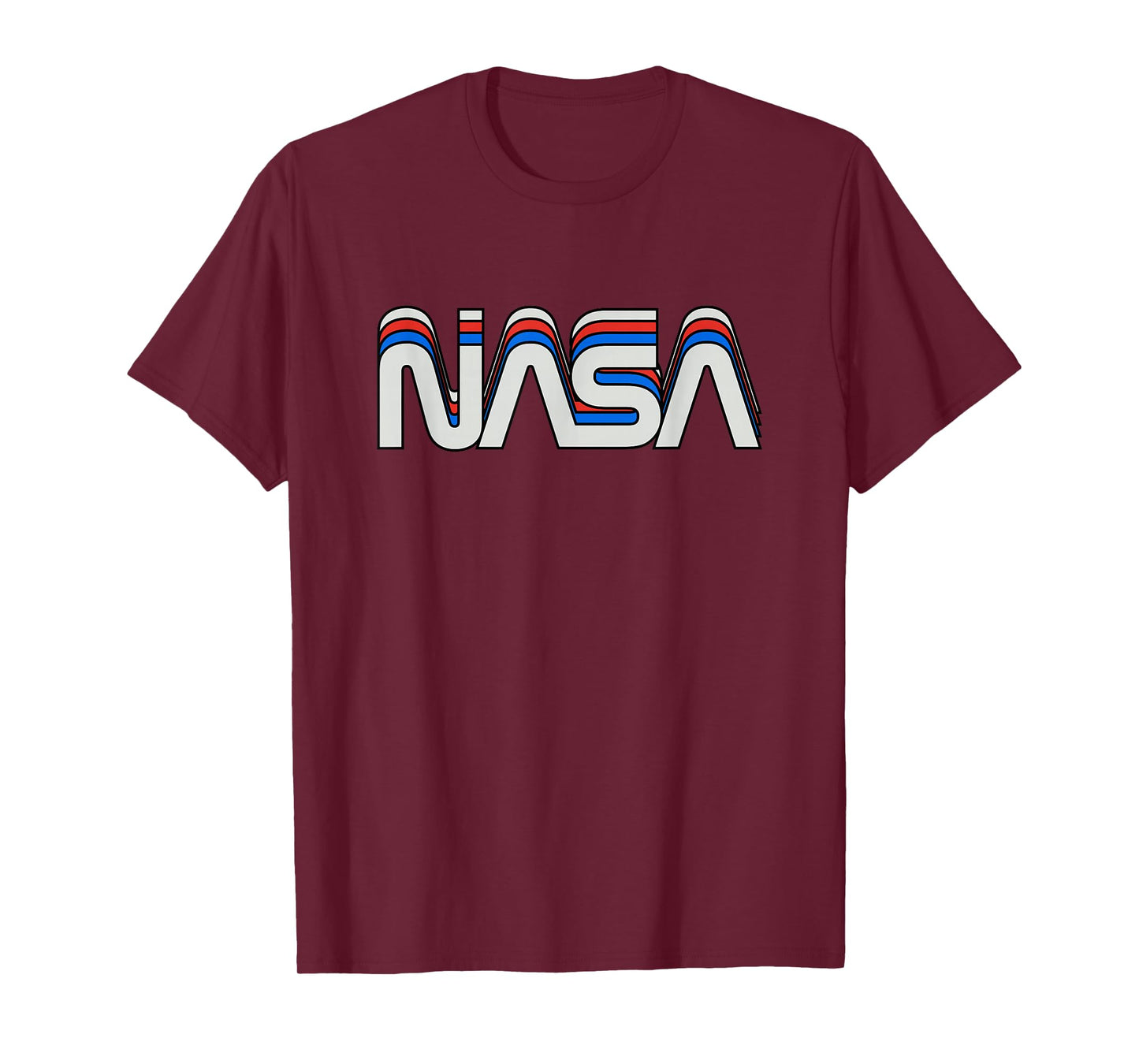NASA Shirts and Gifts for space geeks and nerds 70s 80s Retro Vintage NASA Worm Logo T-Shirt Unisex-Adults, Unisex-Kids Black Medium