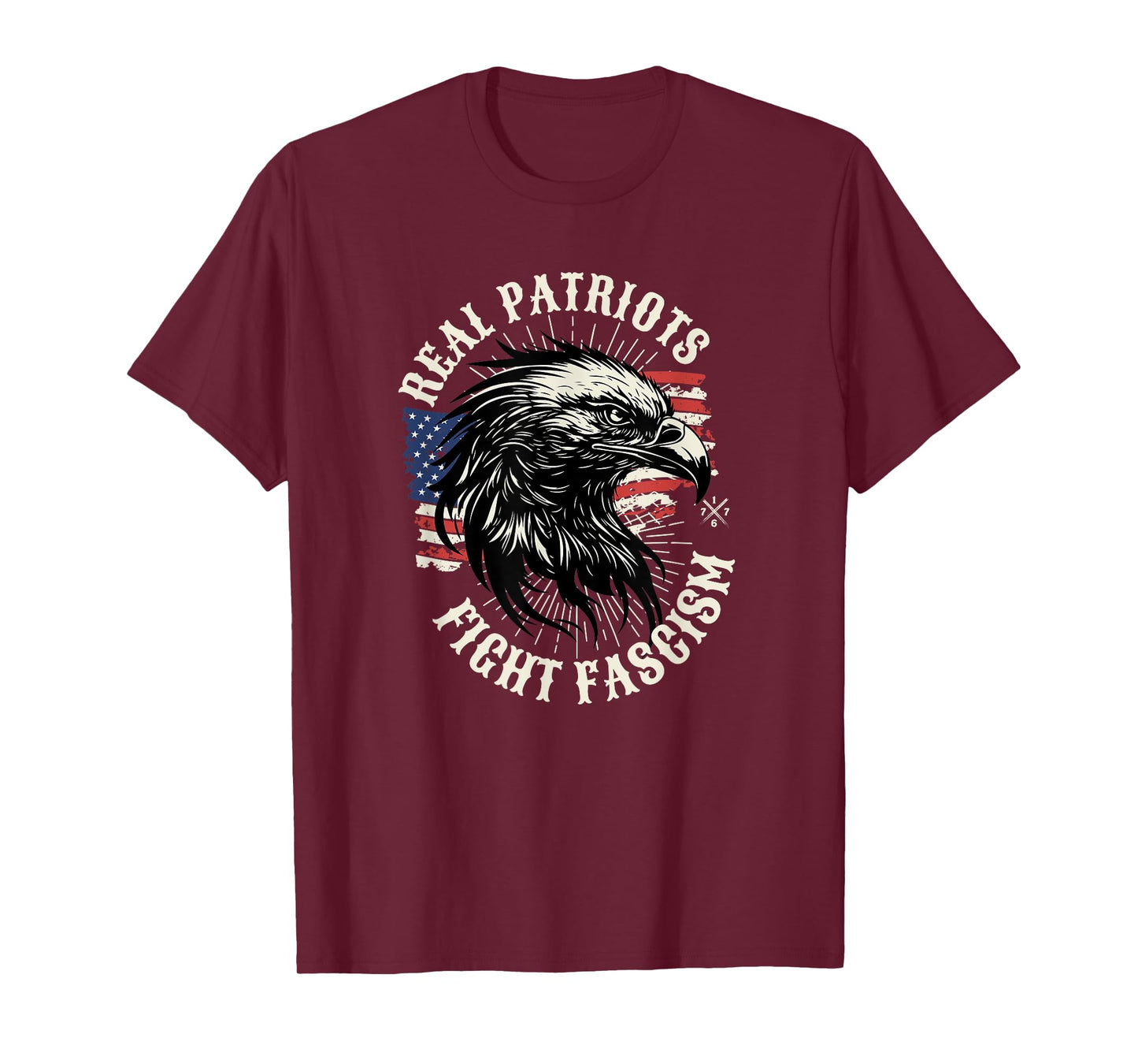 Real Patriots Fight Fascism Eagle USA T-Shirt