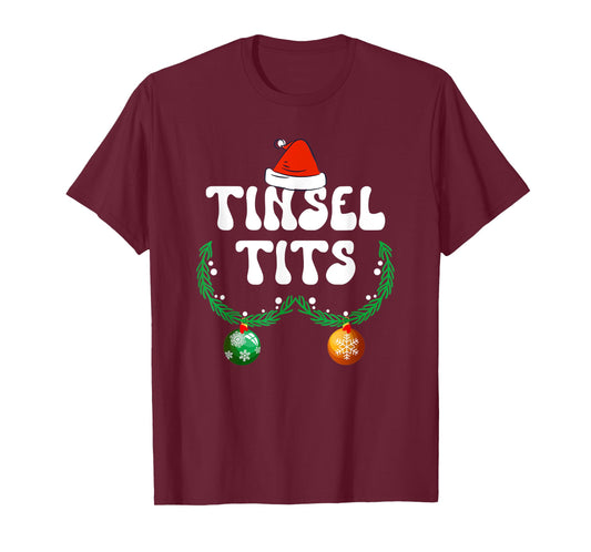 Jingle Balls Tinsel Tits Couple Chestnuts Christmas Pajamas T-Shirt