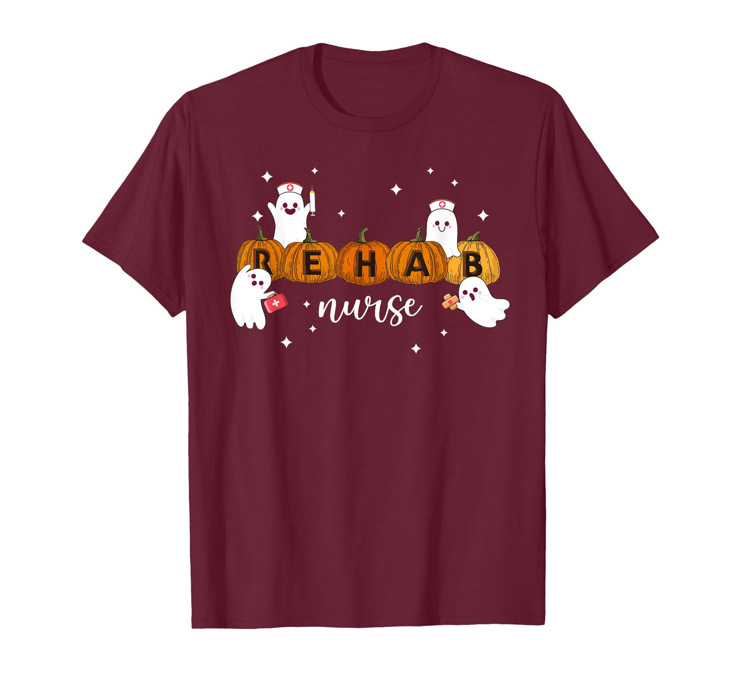 Rehab Nurse Pumpkin Halloween Nursing Health Care Worker T-Shirt