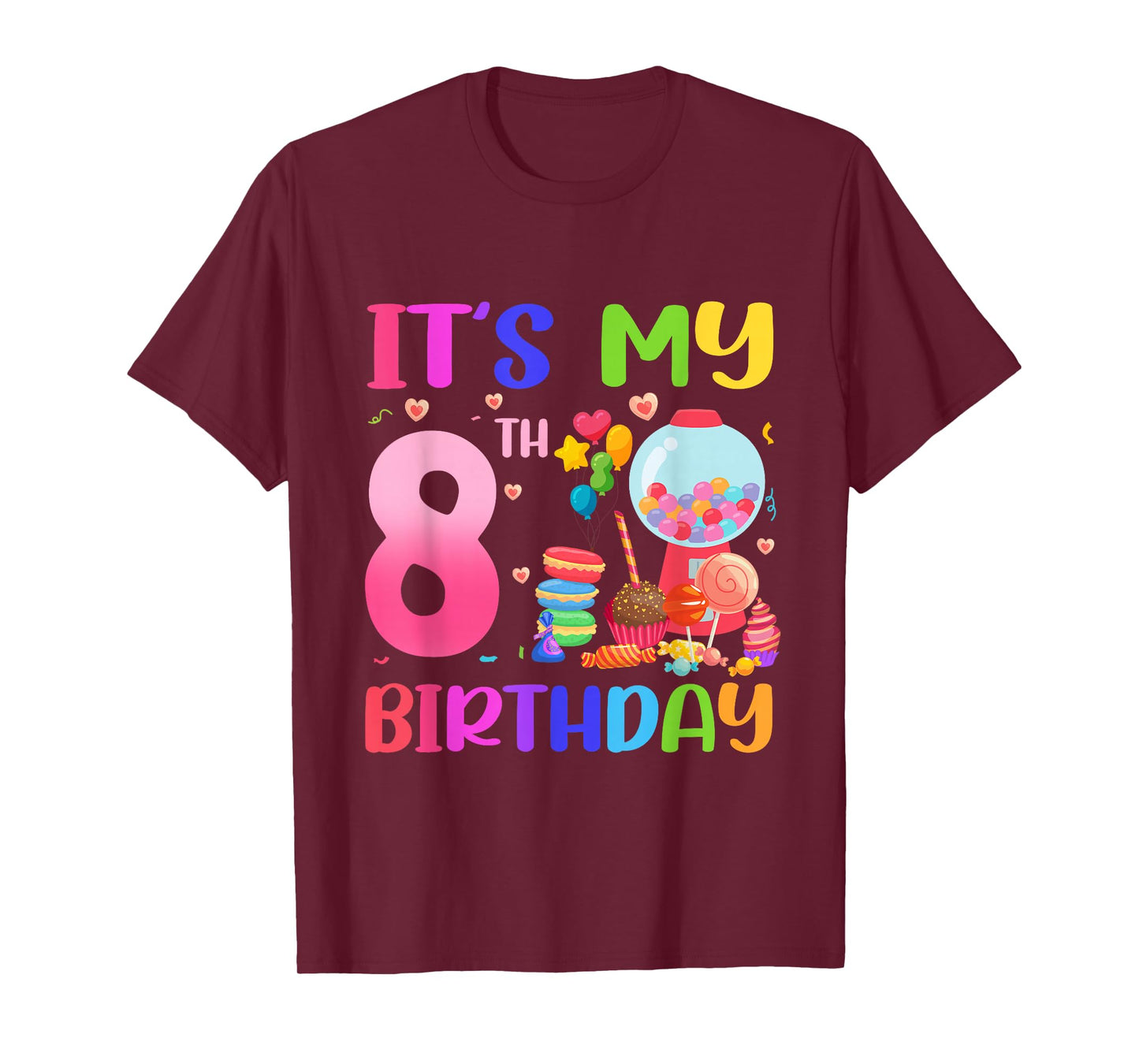 It's My 8th Birthday Girl Candy Candyland 8 Year Old T-Shirt