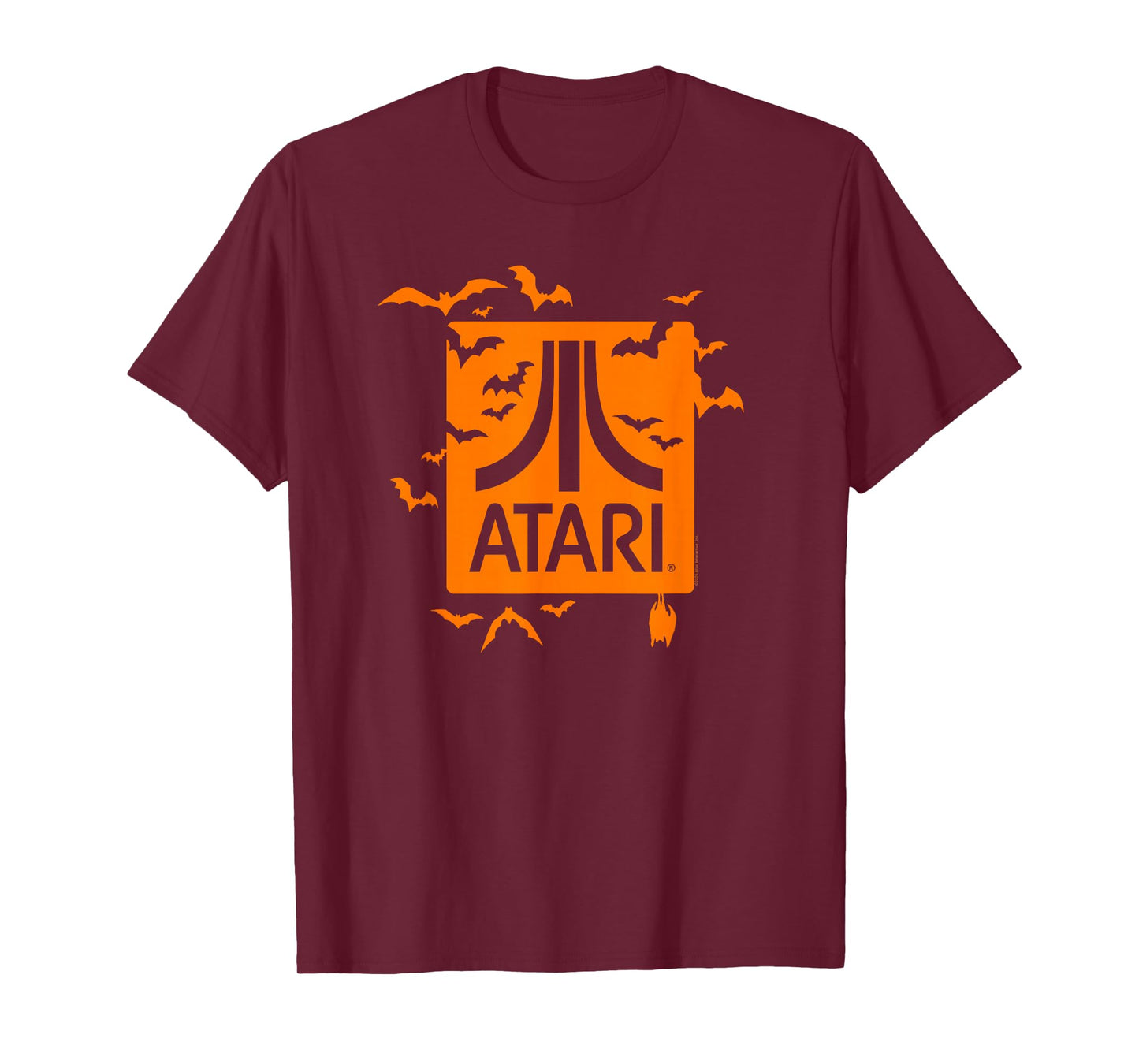 Atari Halloween Bats Orange Logo Vintage Video Game T-Shirt