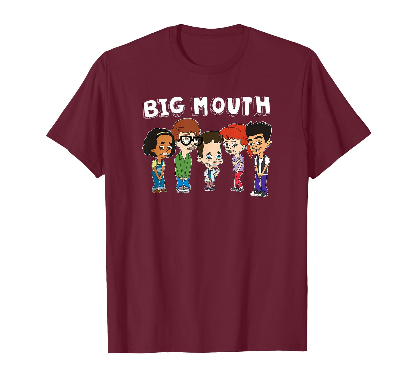 Big Mouth Main Characters Awkward Group Shot Big Logo T-Shirt