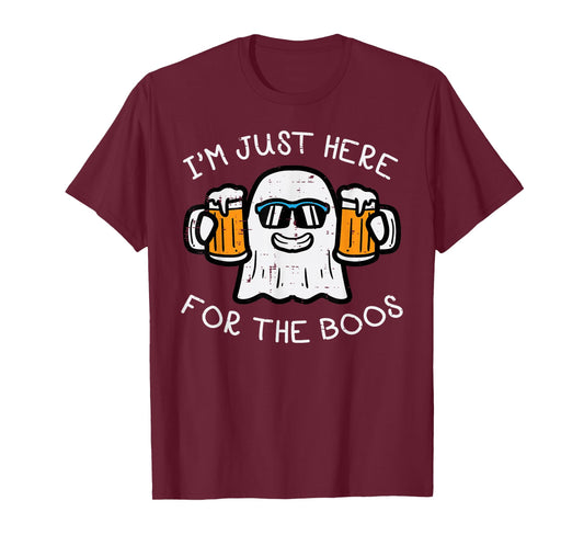 Halloween Just Here For Boos Ghost Funny Costume Men Women T-Shirt