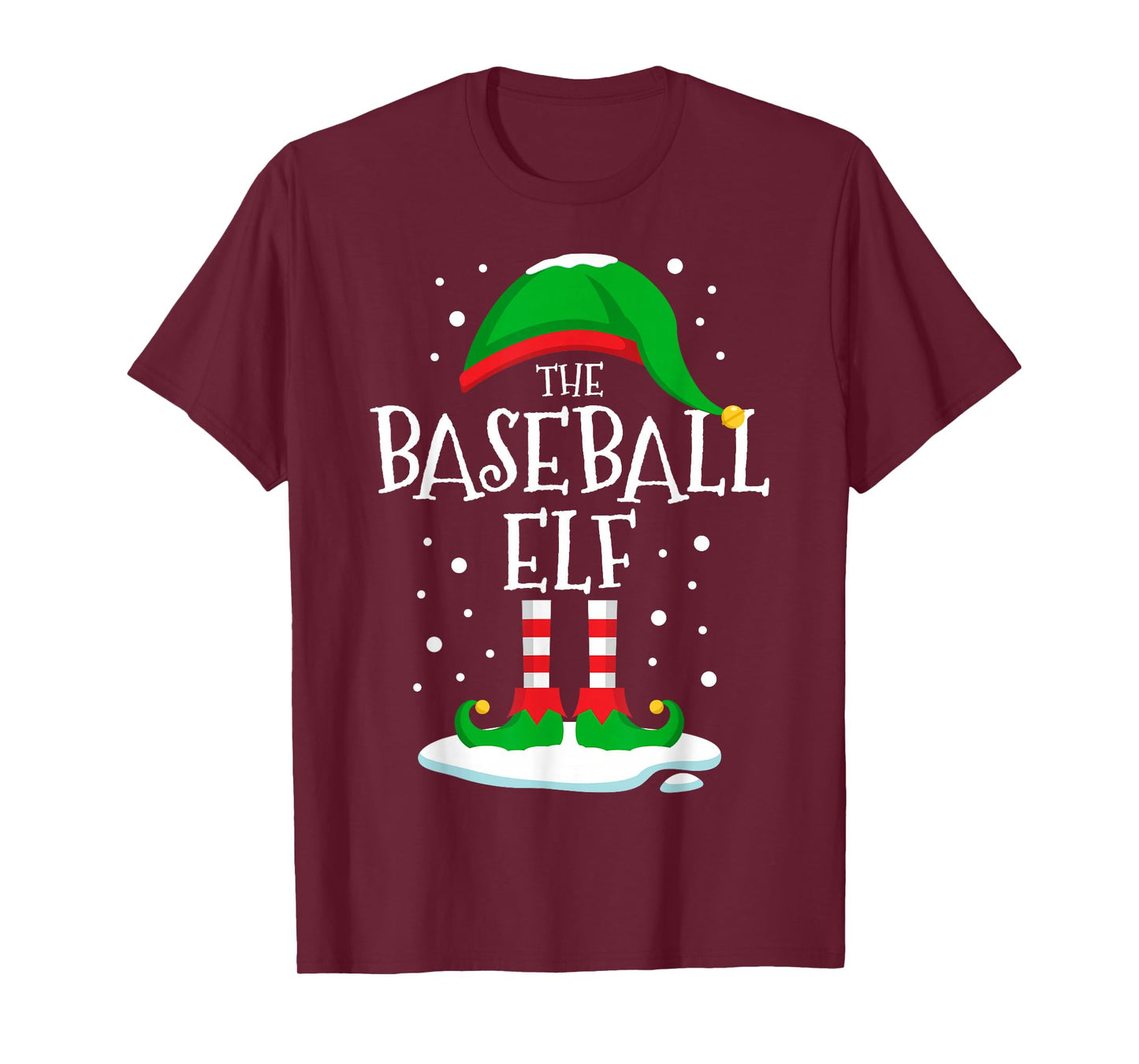 The Baseball Elf Christmas Family Matching Xmas Group Funny T-Shirt