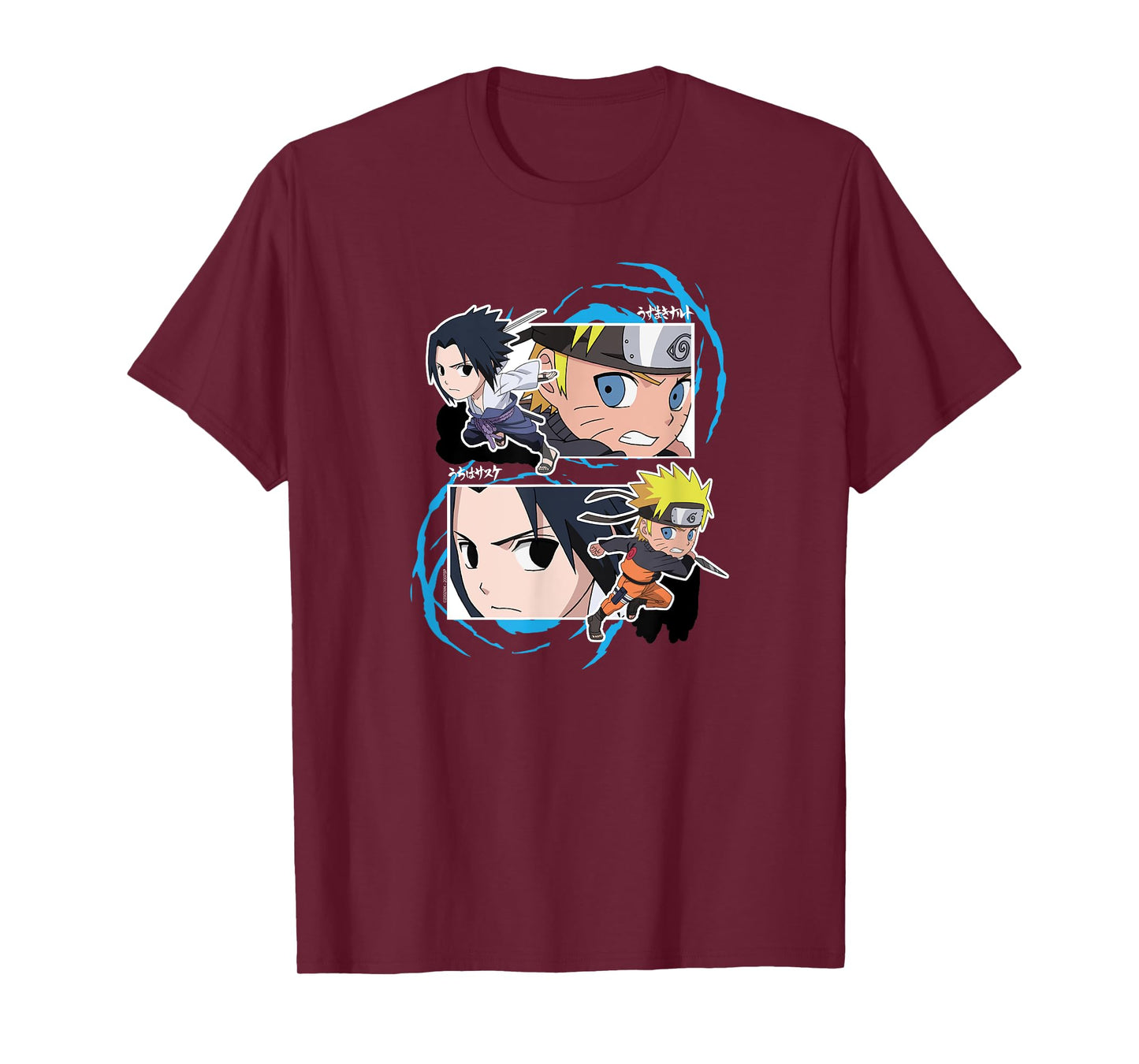Naruto and Sasuke SD Fight Frames Anime T-Shirt