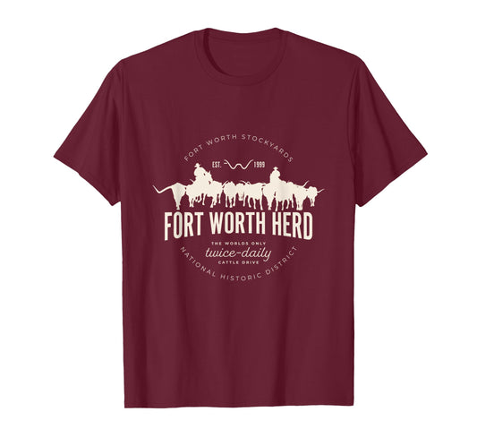 Fort Worth Texas Stockyards and Rodeo Cowboy Desig T-Shirt
