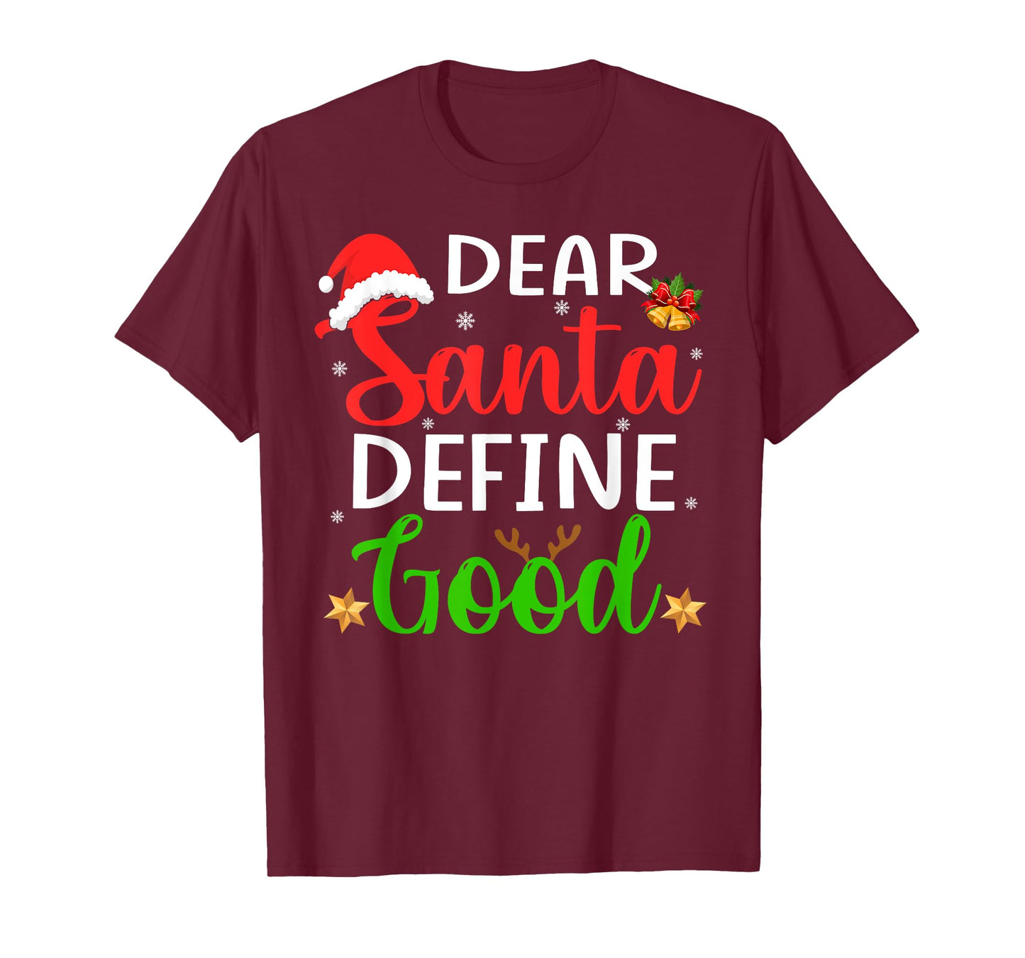 Funny Christmas Pajama Family Shirt, Dear Santa Define Good T-Shirt