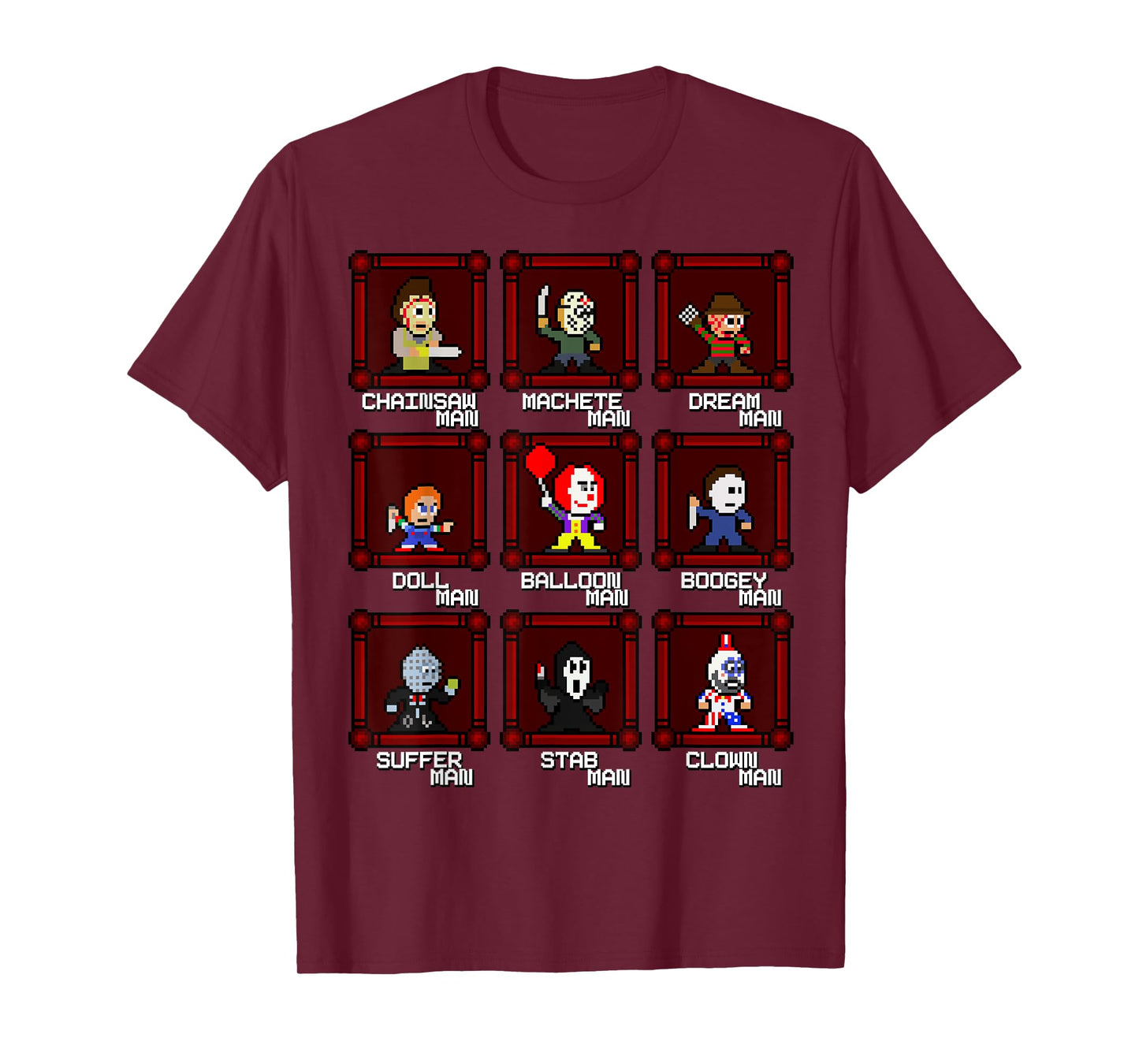 Choose Your Slasher 8-Bit Retro Horror Game T-Shirt