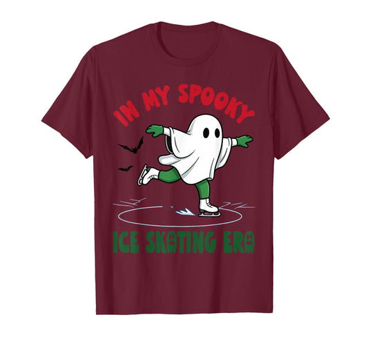 in My Spooky Ice Skating Era Ghost Skater Halloween Costume T-Shirt