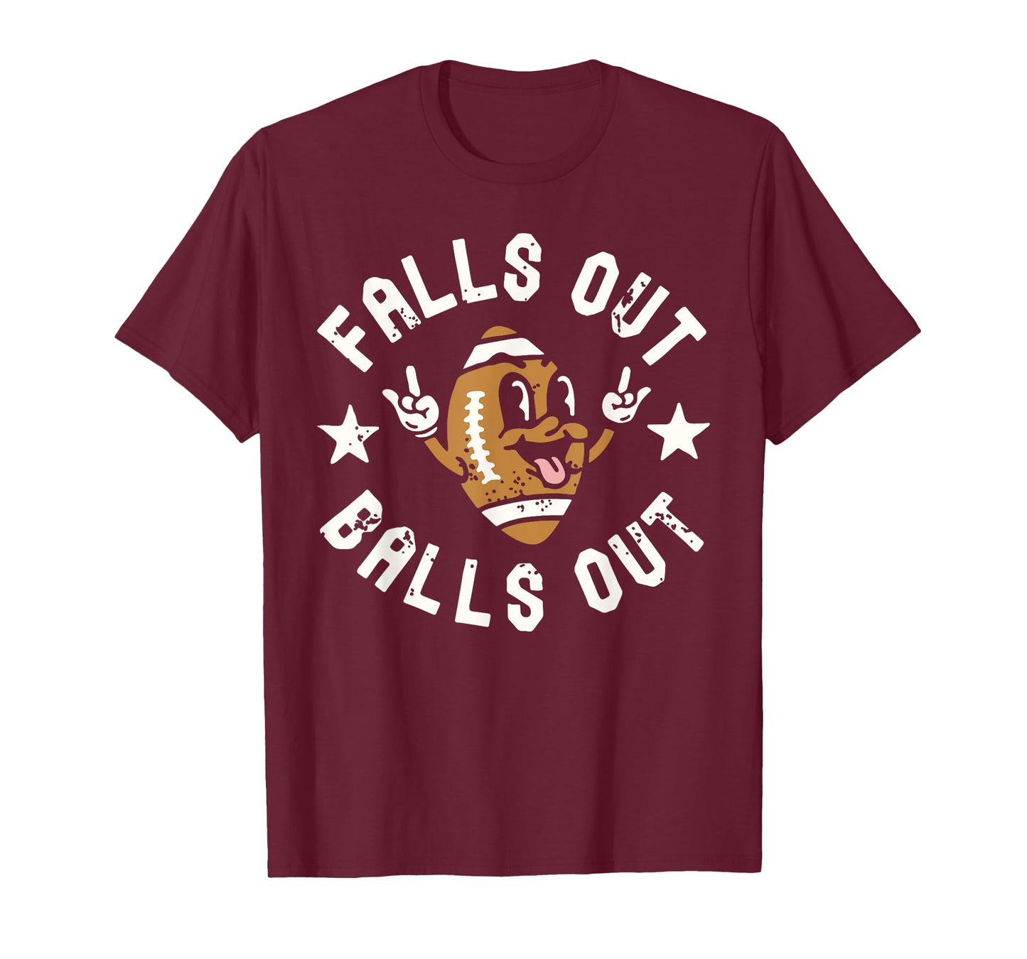 Retro Falls Out Balls Out Football Vintage Thanksgiving Gift T-Shirt