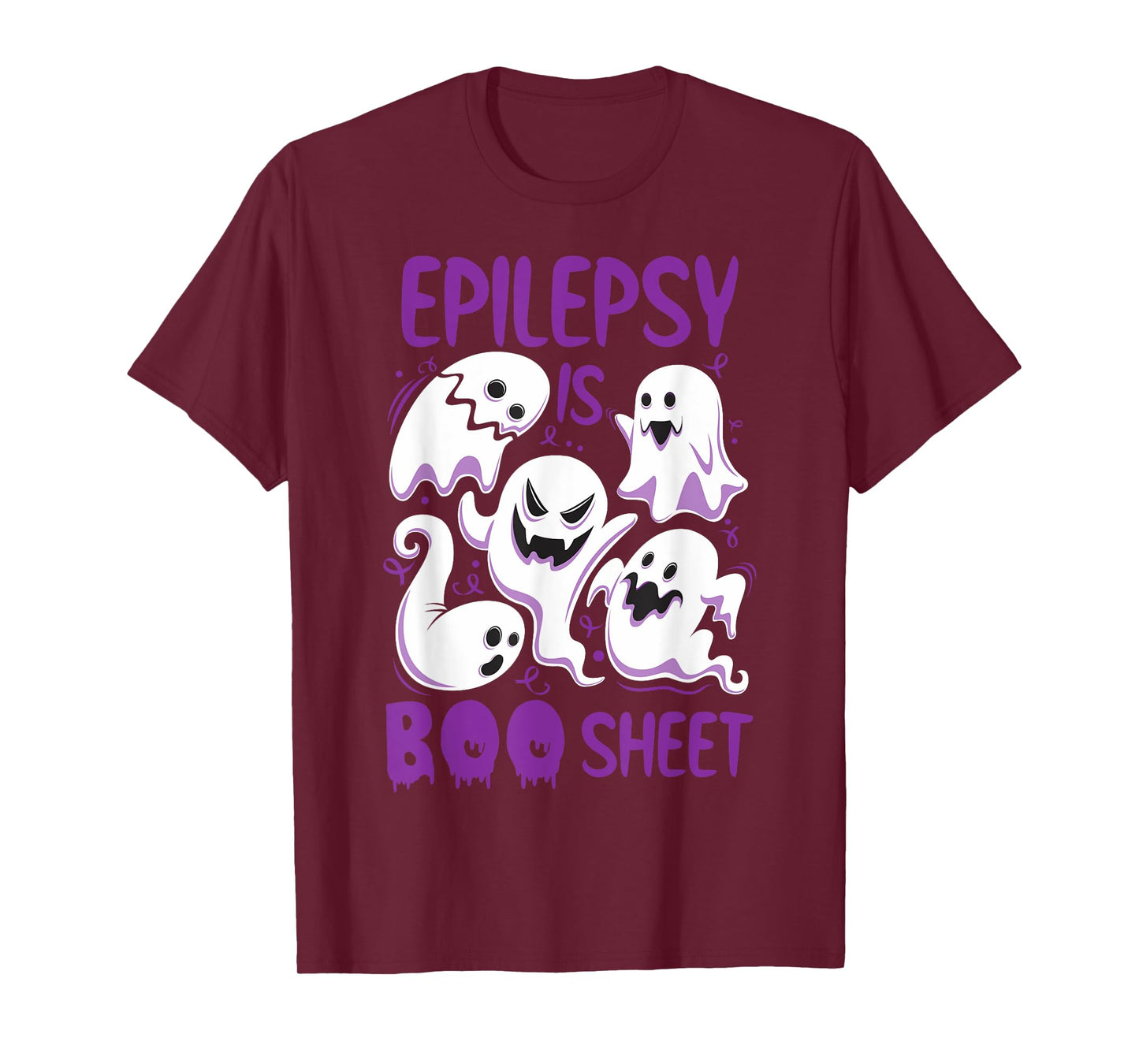 Epilepsy is Boo Sheet Purple Boos Funny Halloween Ghost T-Shirt