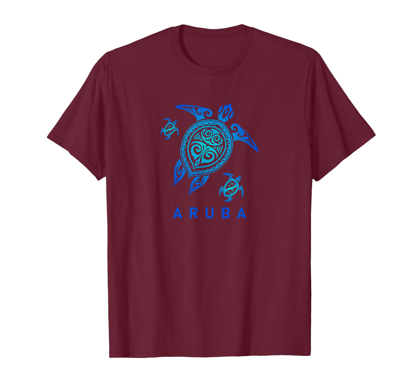 Aruba T-Shirt Sea Blue Tribal Turtle T-Shirt
