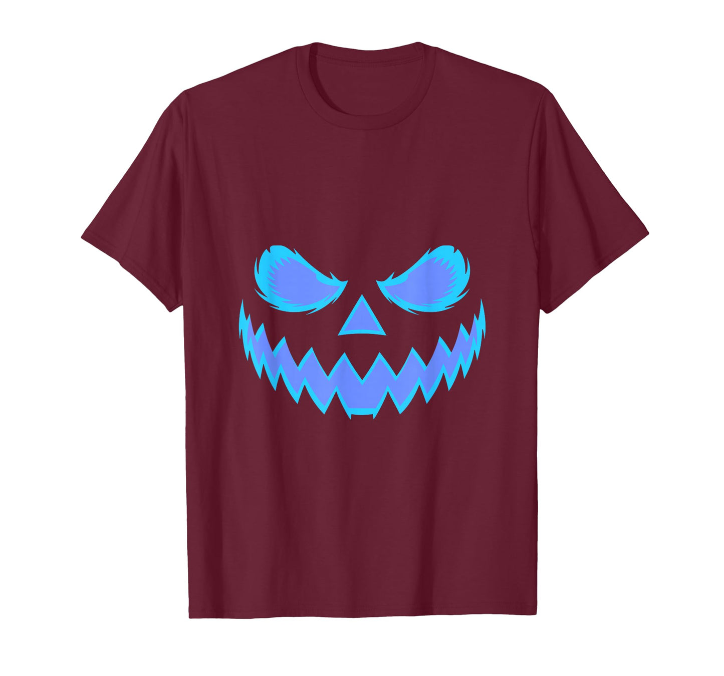 Blue Jack O Lantern Halloween Pumpkin Face Men Women Kids T-Shirt