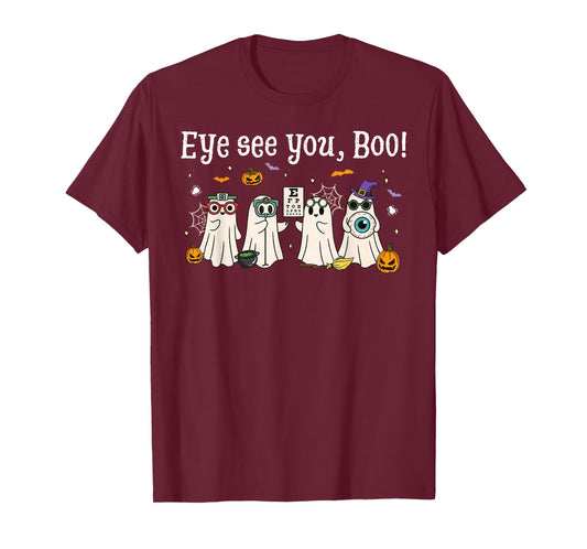Cute Ghost Optometry Halloween Eye Doctor Ophthalmologist T-Shirt