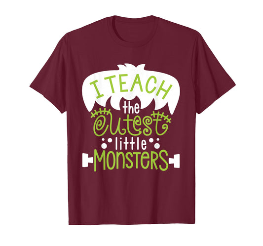 I Teach The Cutest Little Monsters Halloween Teacher Spooky T-Shirt