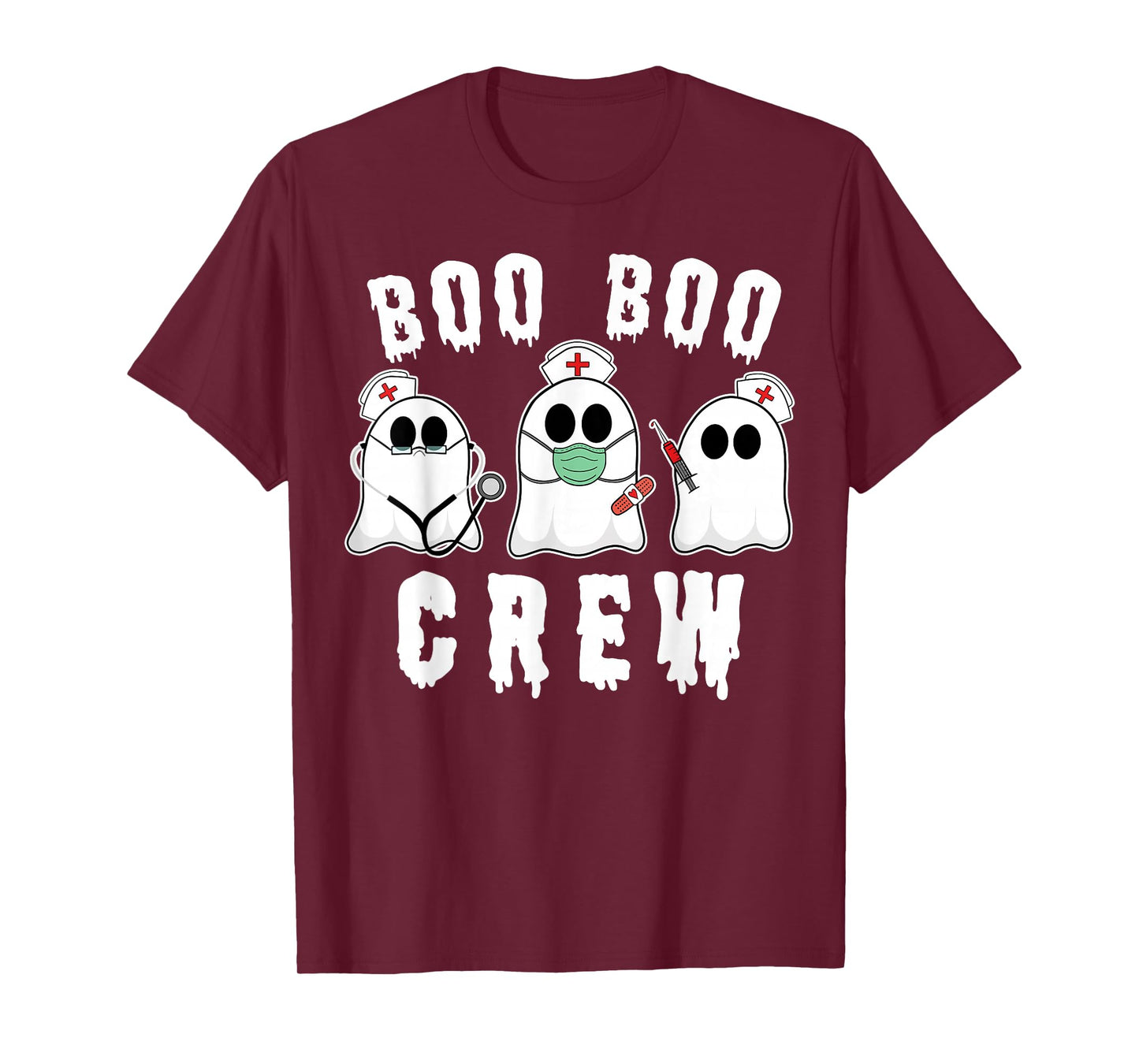 Boo Boo Crew Funny Nurse Halloween Ghost Costume T-Shirt