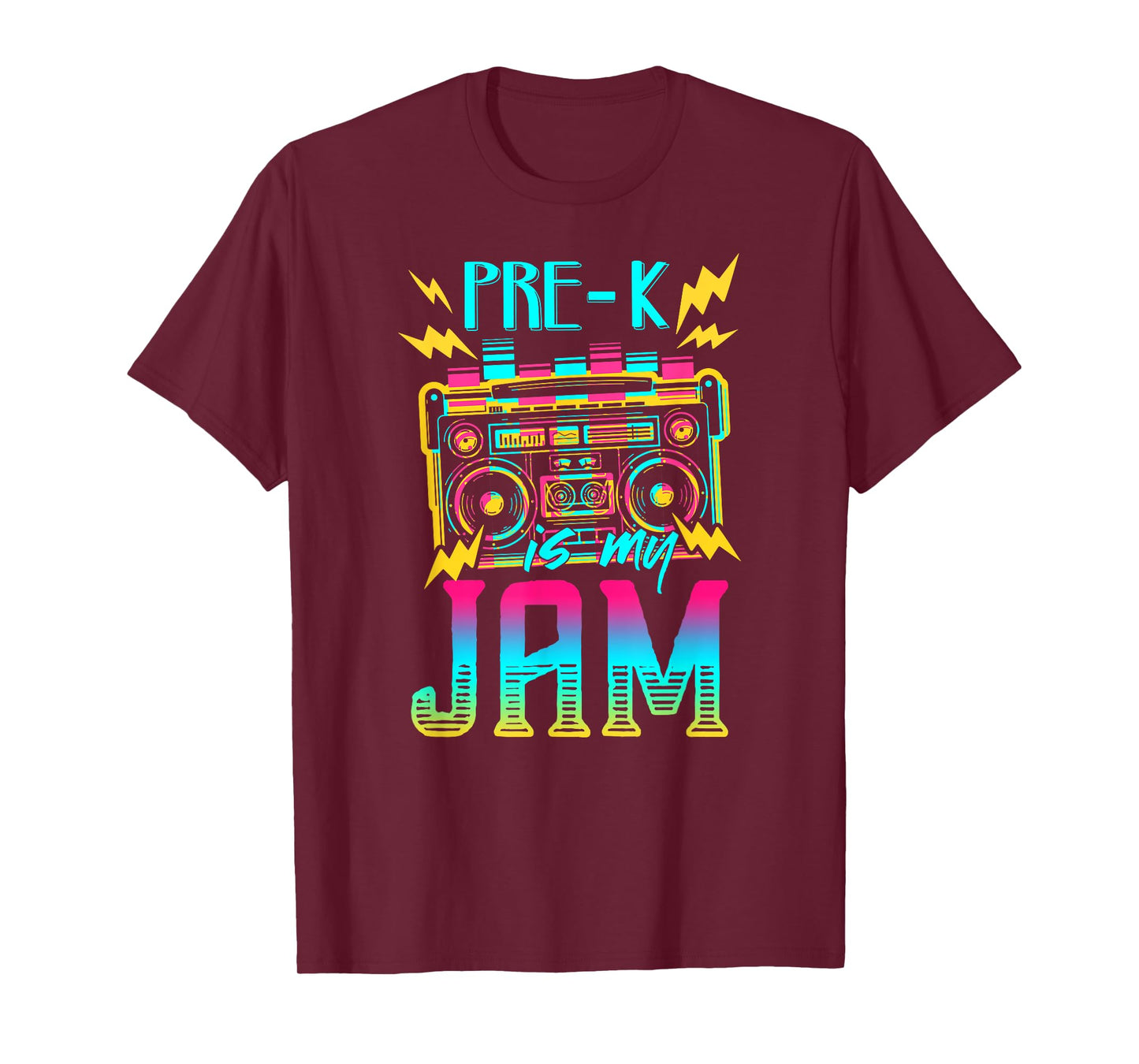 Pre-K Is My Jam-vintage 80s Teacher Student Preschool T-Shirt for Men Women Girls Kids