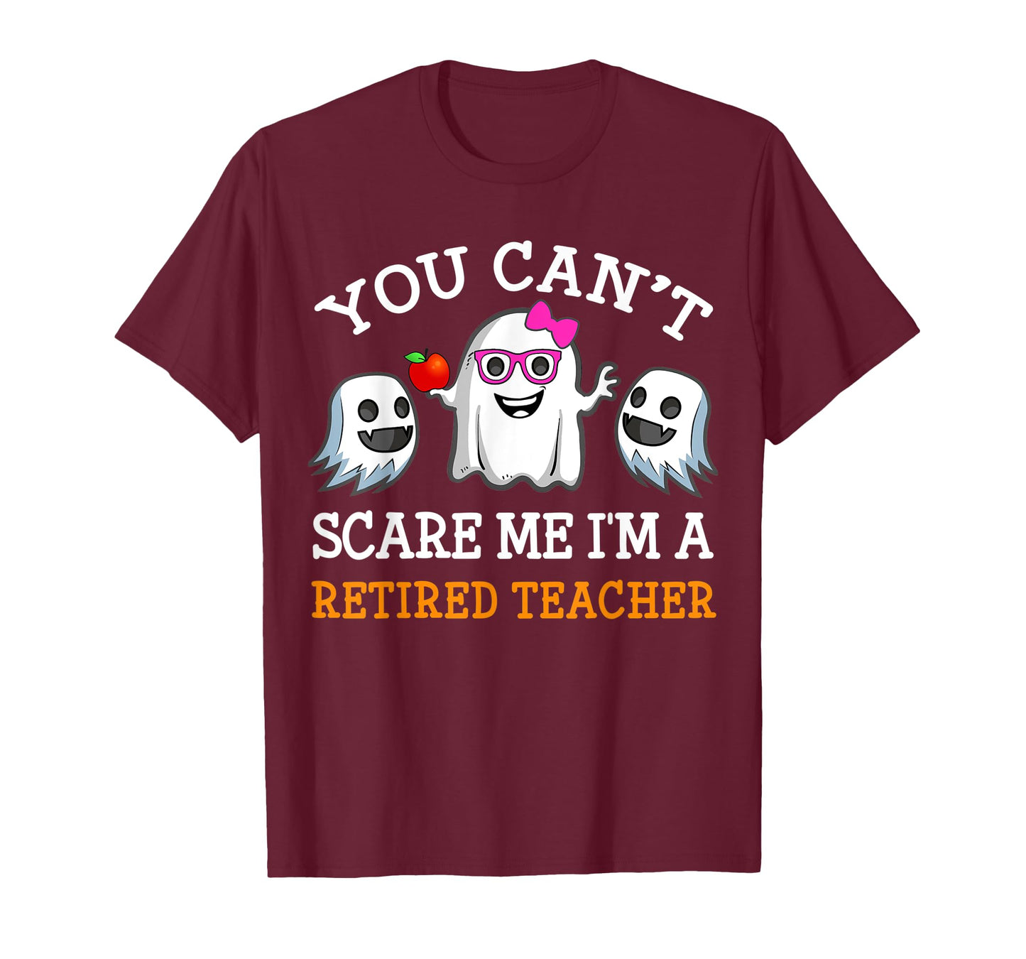 Funny Retired Teacher Ghost Halloween Costume Tee Women Girl T-Shirt