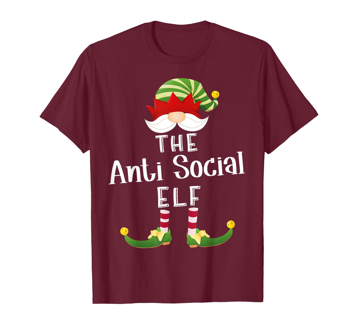 Anti Social Elf Group Christmas Funny Pajama Party T-Shirt