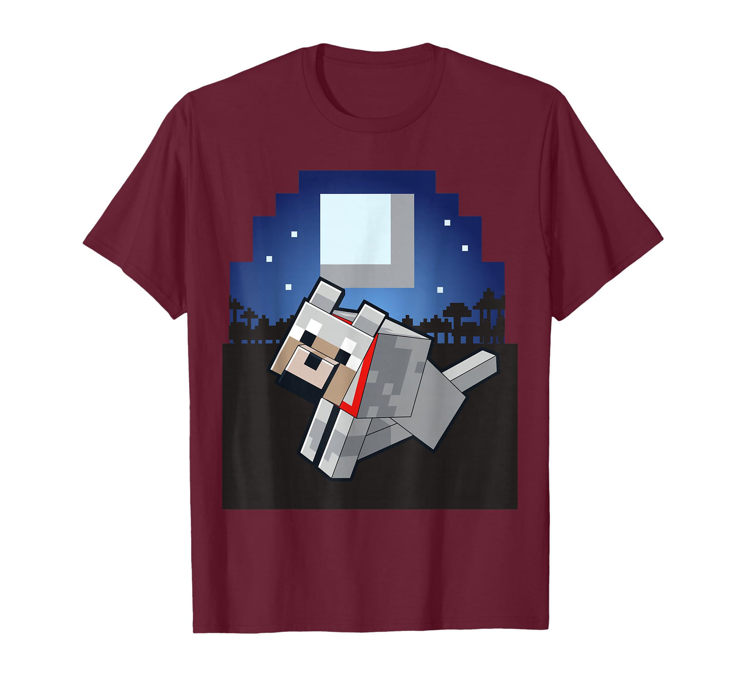 Minecraft Wolf Companion With Collar And Logo T-Shirt