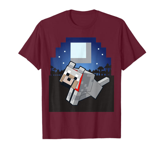 Minecraft Wolf Companion With Collar And Logo T-Shirt