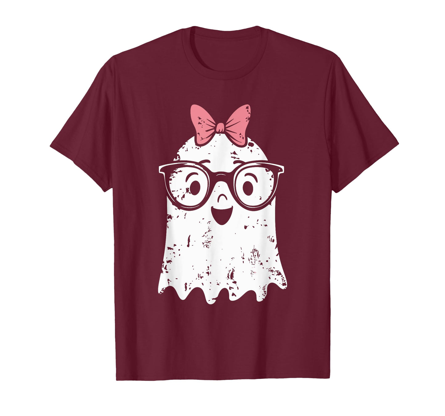 Ghost Eyeglass Girl Halloween Girly Ghost T-Shirt