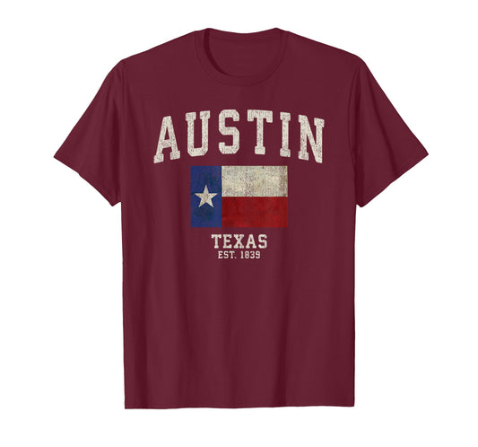 Distressed Austin Texas State Flag T-Shirt