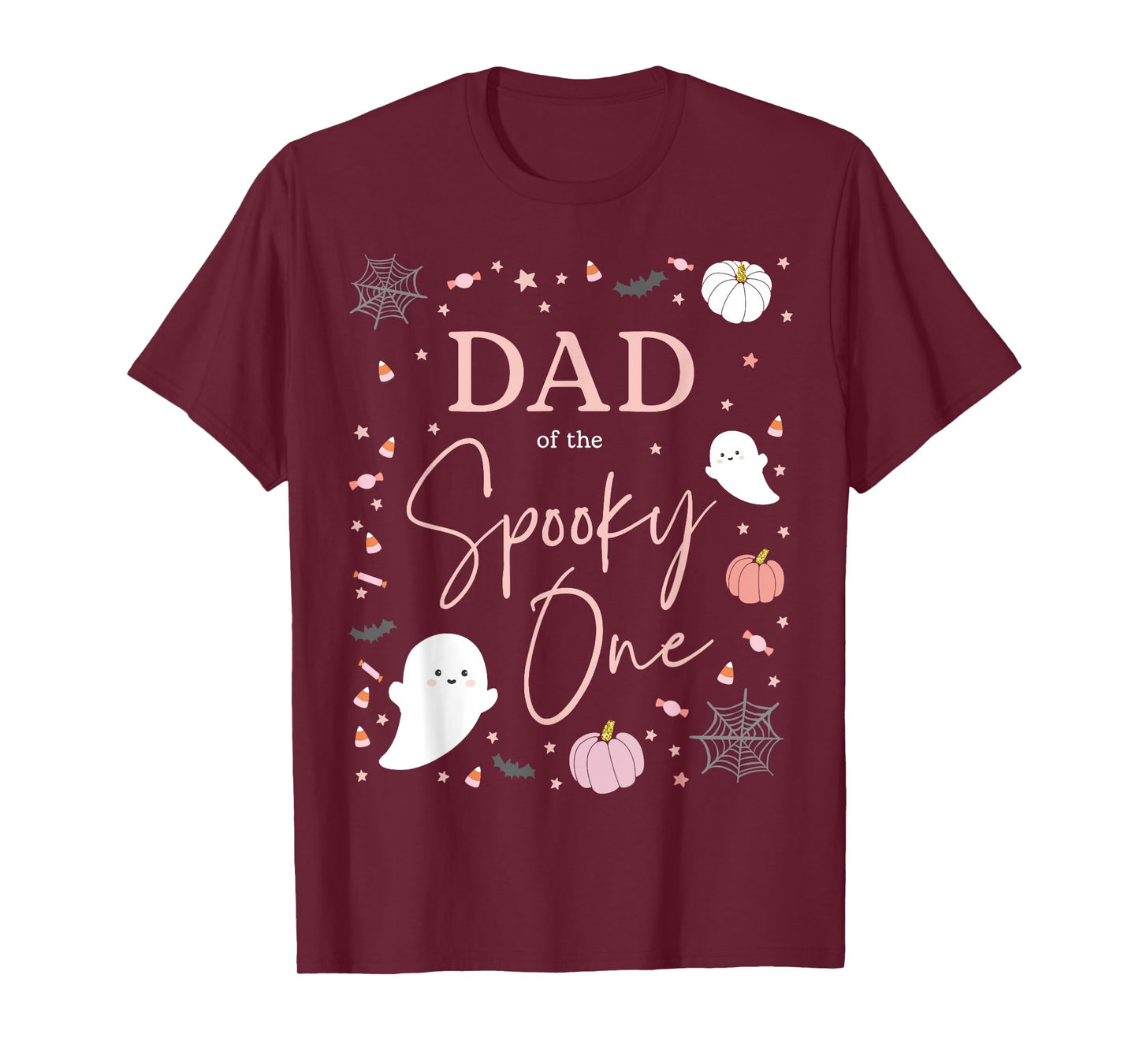 Dad of the Spooky One Girl First Birthday Pink Halloween T-Shirt