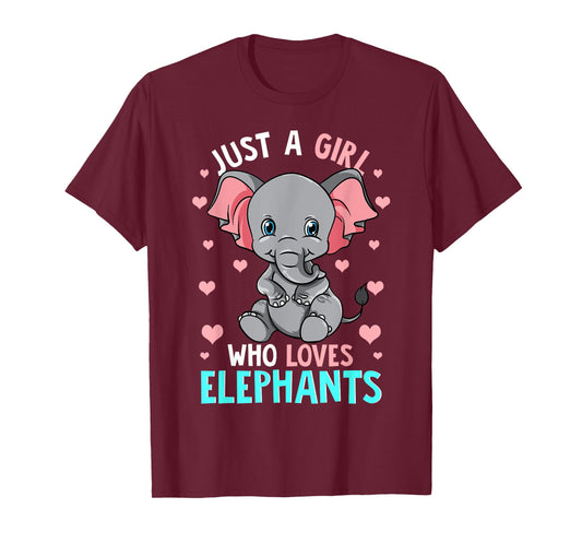 Just A Girl Who Loves Elephants Shirt Elephant Shirt Girls T-Shirt