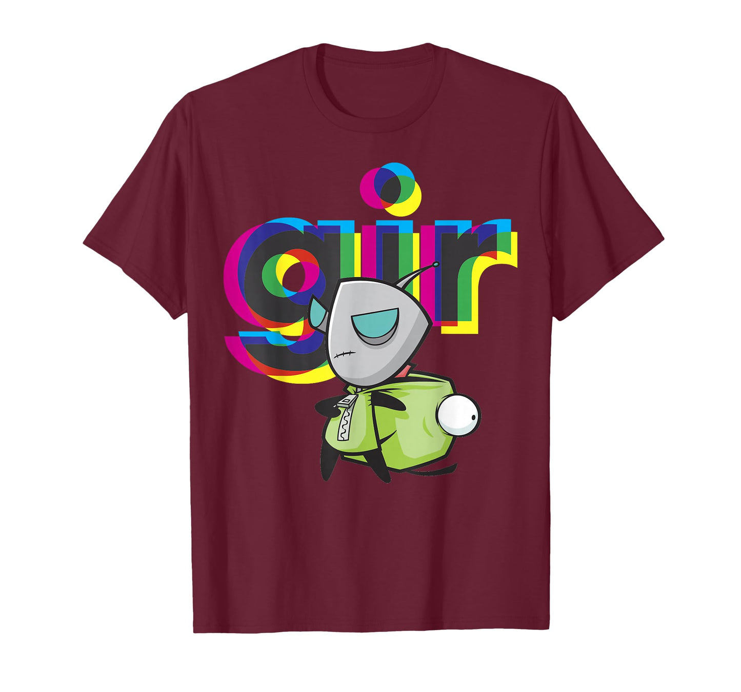 Invader Zim Gir Mask Off Colorful Power Stance Portrait T-Shirt