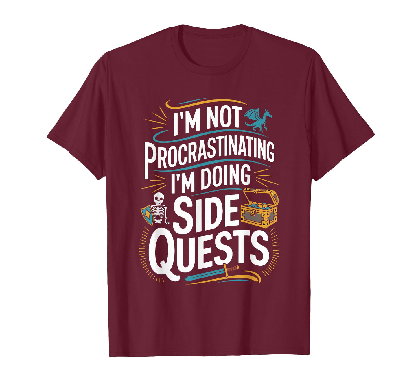 RPG Gamer Apparel for Quest Lovers Unisex-Adult Black Modern Classic T-Shirt Small Short Sleeve Crew Neck Humorous Gaming Graphic Lightweight