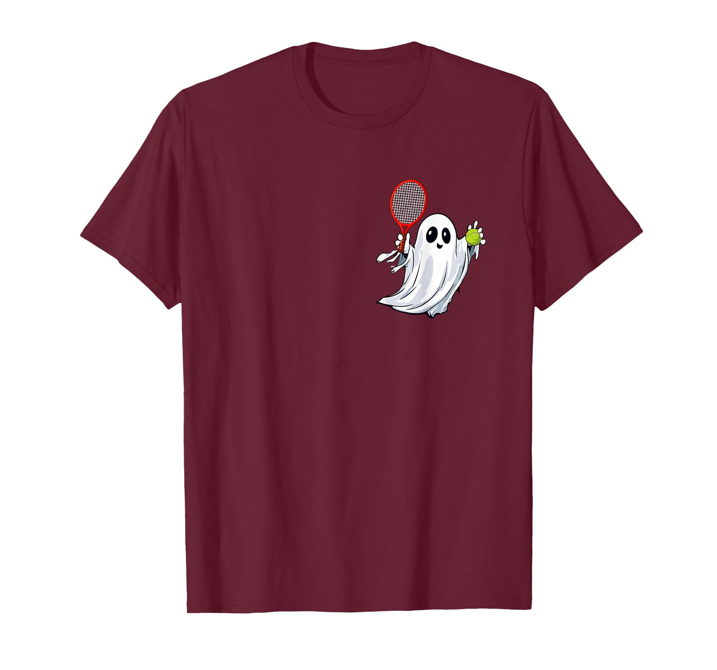 Boo Ghost Playing Tennis Halloween Costume Player Kids T-Shirt