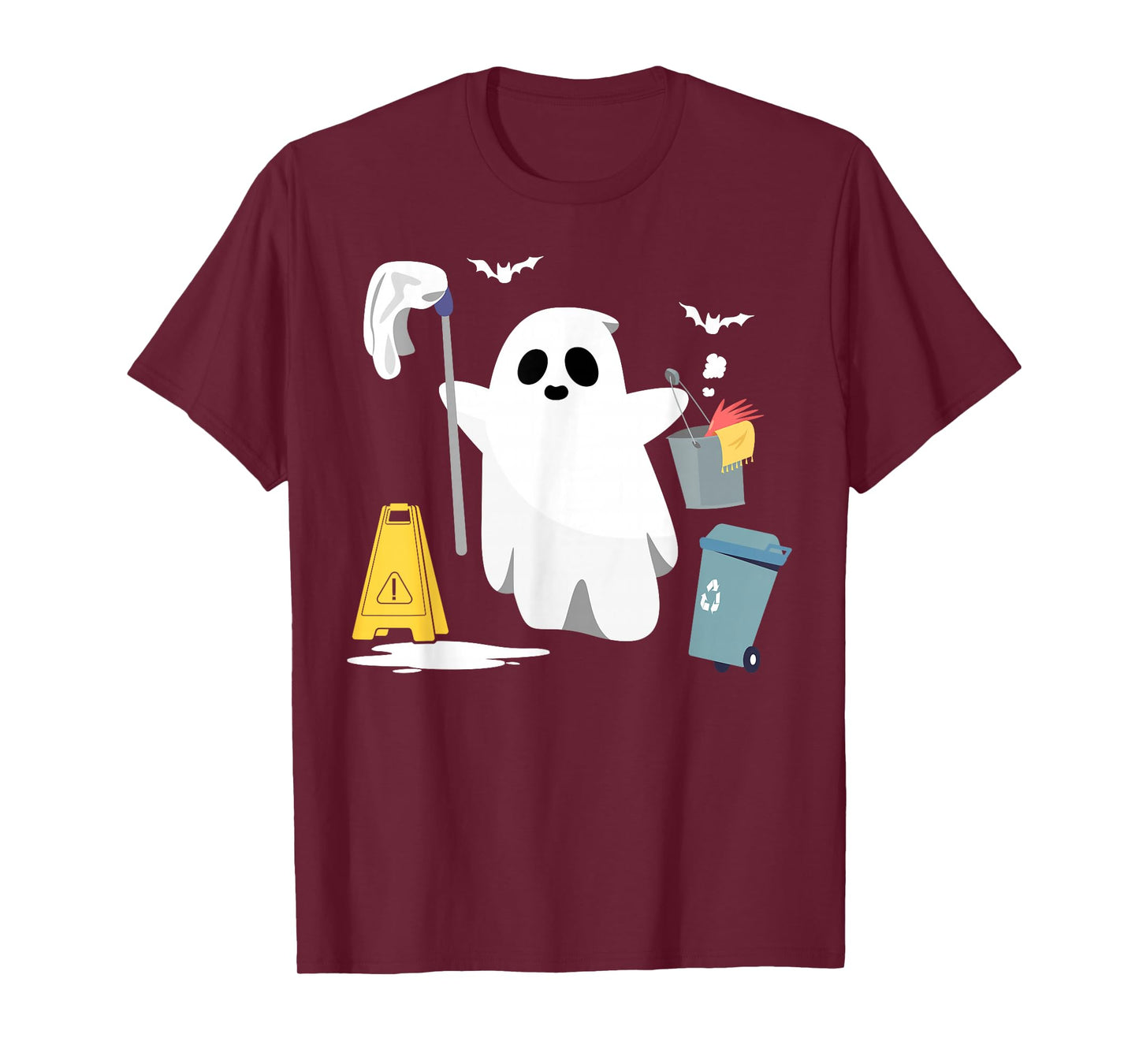 School Custodian Janitor Ghost Halloween T-Shirt