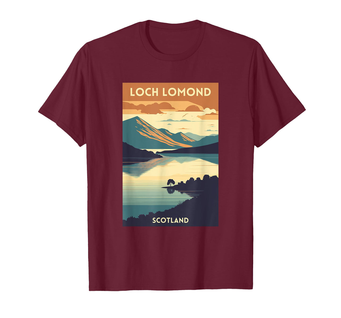 Loch Lomond Scotland Scottish Highlands UK Retro Travel T-Shirt