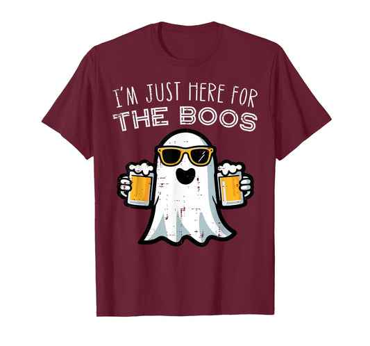 Halloween Ghost Here for Boos Funny Costume Dad Men Women T-Shirt