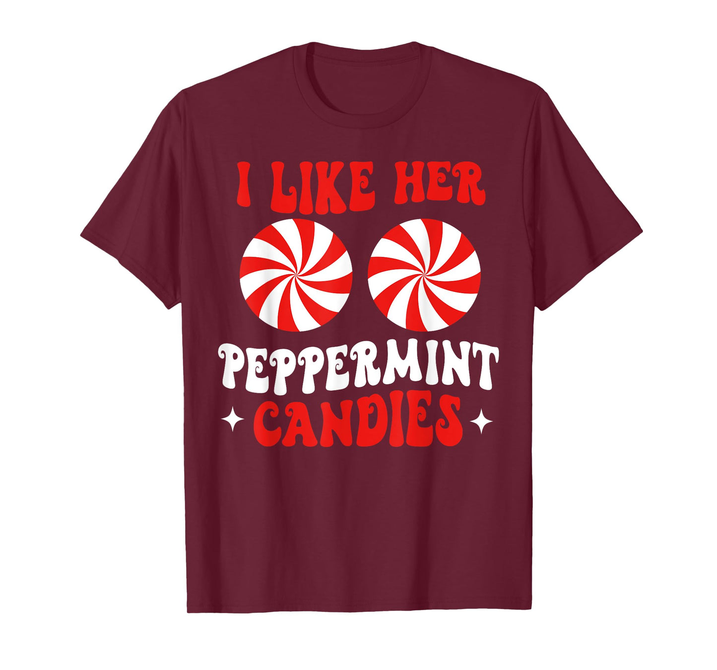 I Like Her Peppermint Candies Couples Matching Christmas T-Shirt
