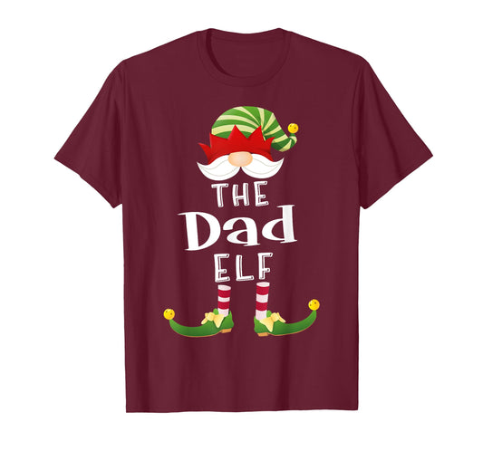 Dad Elf Group Christmas Funny Pajama Party T-Shirt