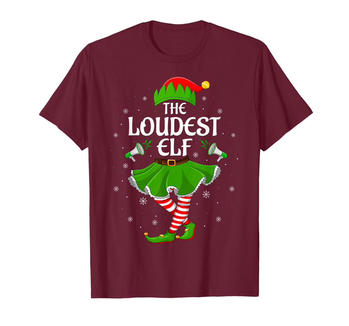 Loudest Elf Christmas Family Girls Women Elf Squad Xmas T-Shirt
