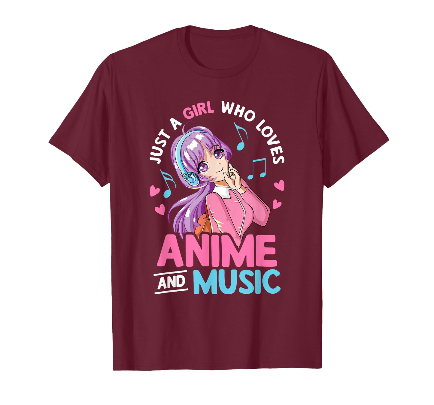 Just A Girl Who Loves Anime And Music Lover Anime Girls Teen T-Shirt