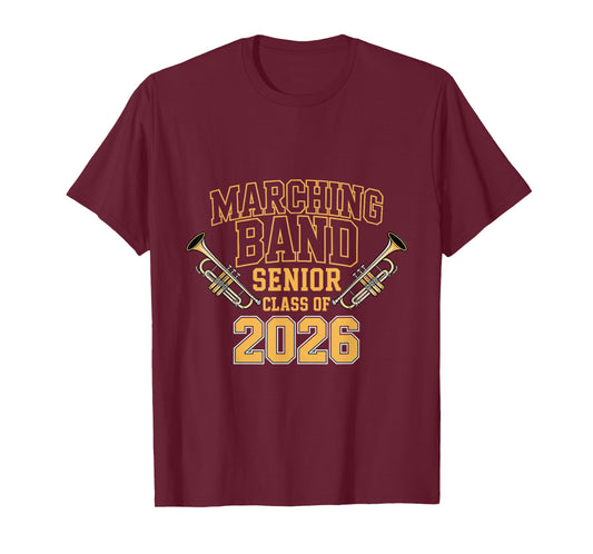 Marching Band Senior Class of 2026 Trumpet Player T-Shirt