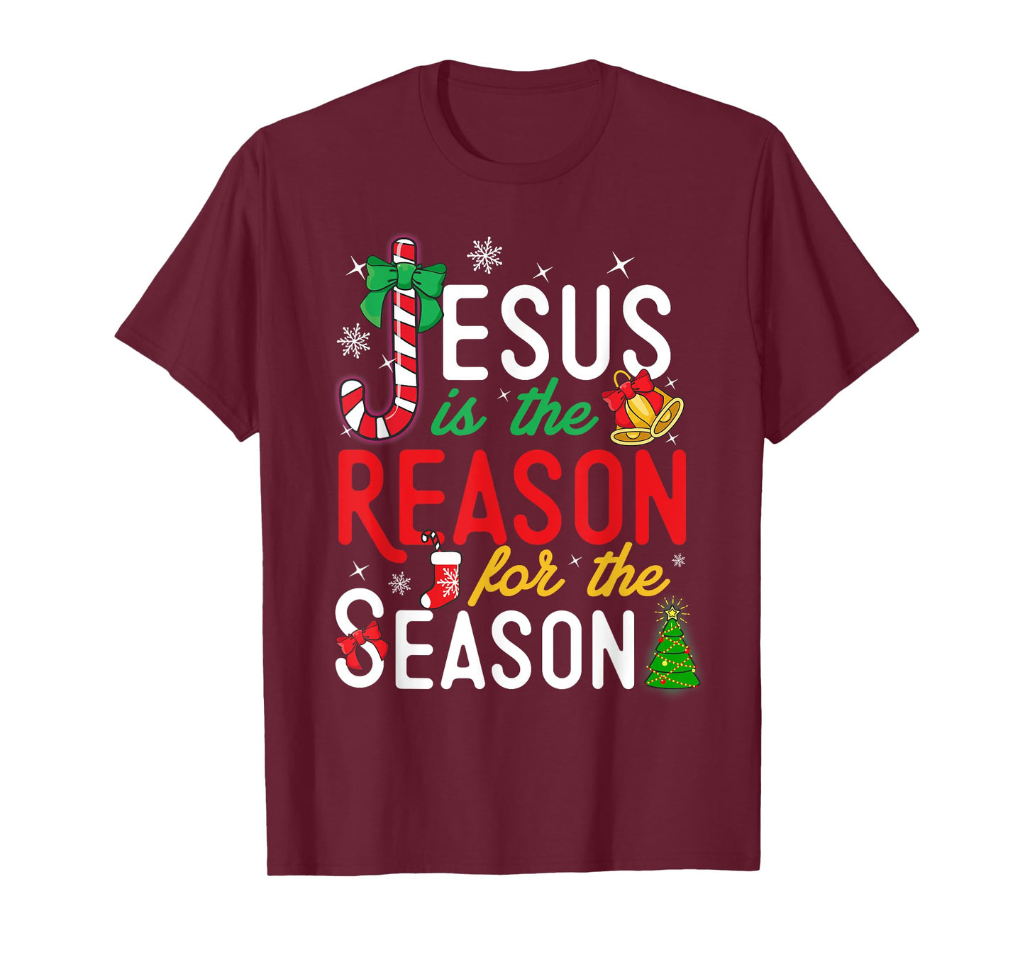 Jesus Is The Reason For Christmas Christian Xmas Stocking T-Shirt