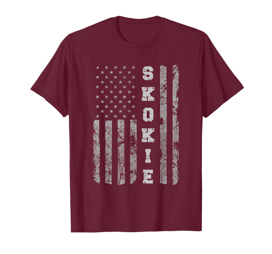 Skokie, Illinois, American flag T-Shirt