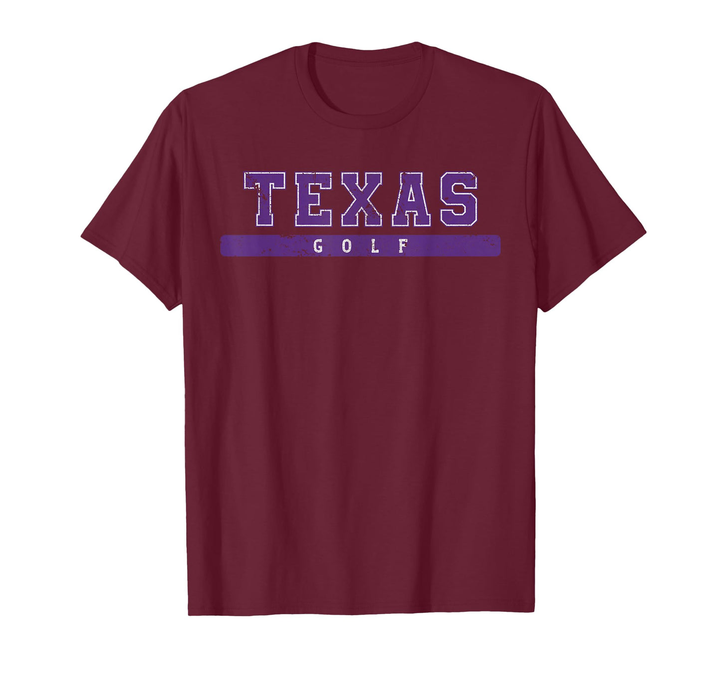 Texas Golf Purple Vintage Text T-Shirt
