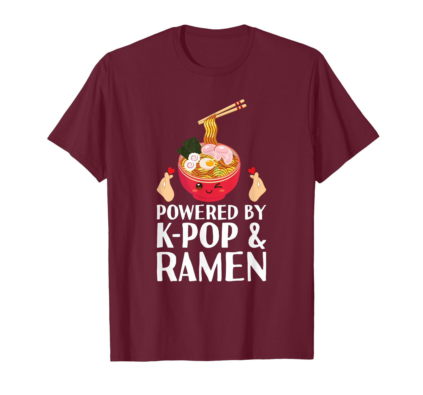 Powered by K-pop and Ramen Kpop Merch Merchandise Teen Girl T-Shirt