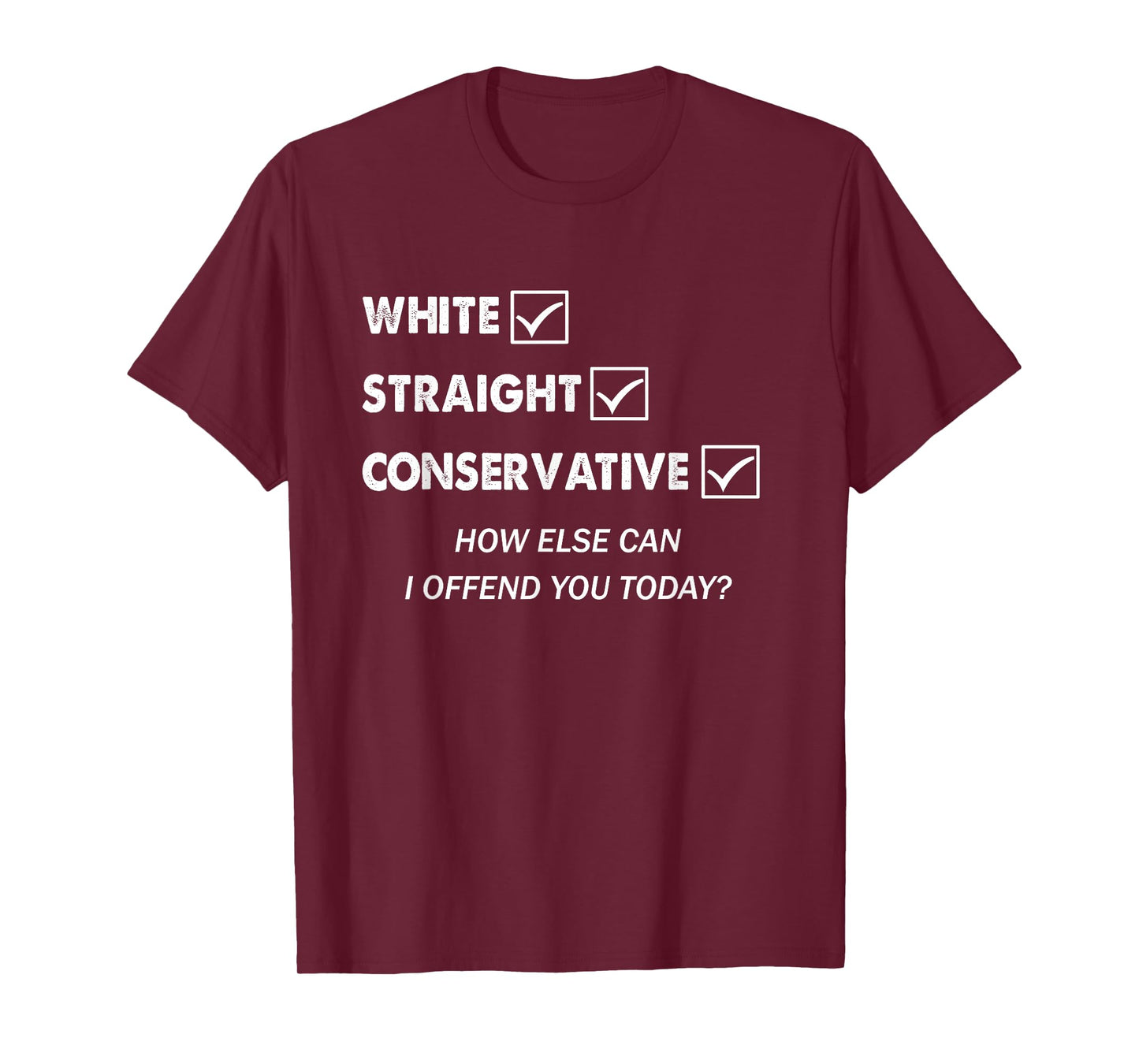 Republican Gifts Men Women White Straight Conservative Funny T-Shirt