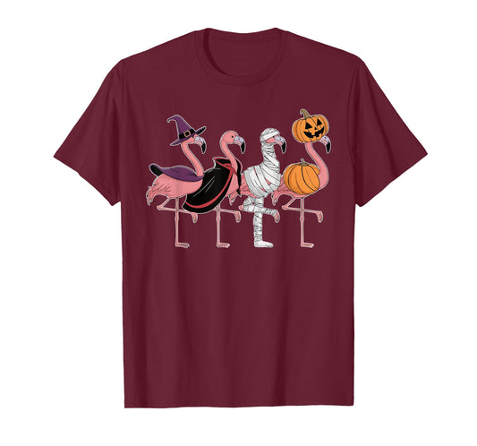 Flamingo Halloween Spooky Wading Bird Scary Trick Or Treat T-Shirt
