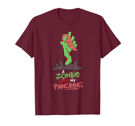 A Zombie Ate My Pancreas Type 1 Diabetes T1D Awareness T-Shirt