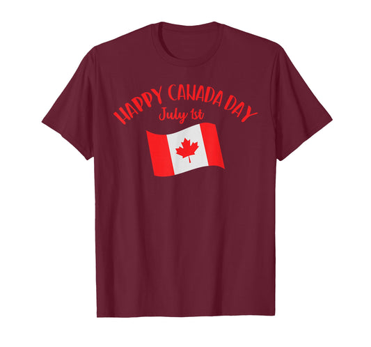Happy Canada Day Shirt Funny Canadian Flag Maple Patriotic T-Shirt